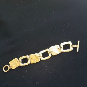Chic Gold-Tone Square Link Bracelet